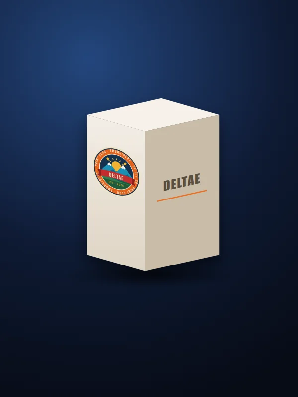 Caja de packaging con etiqueta UV DTF