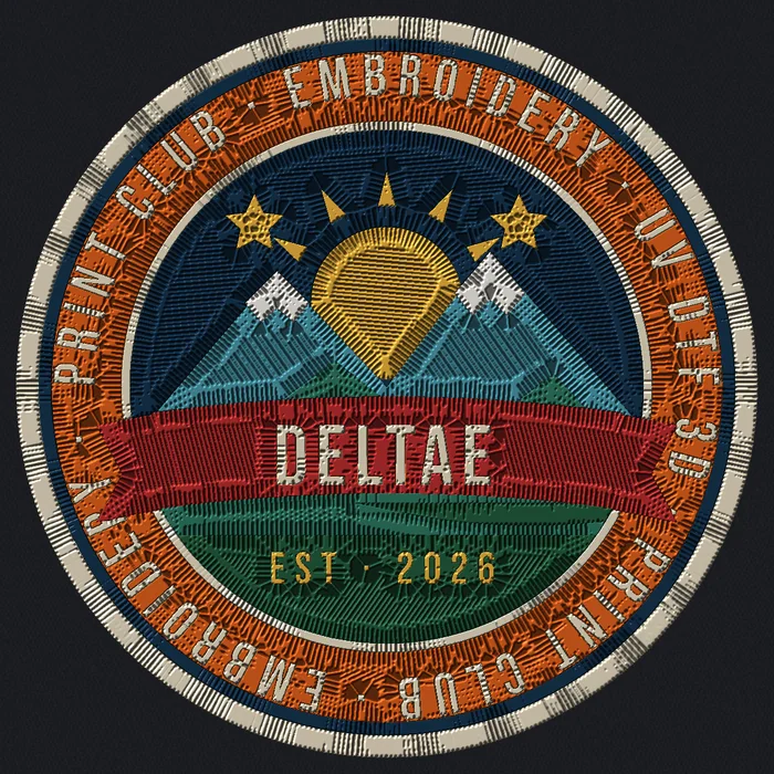 Emblema bordado com relevo iluminado