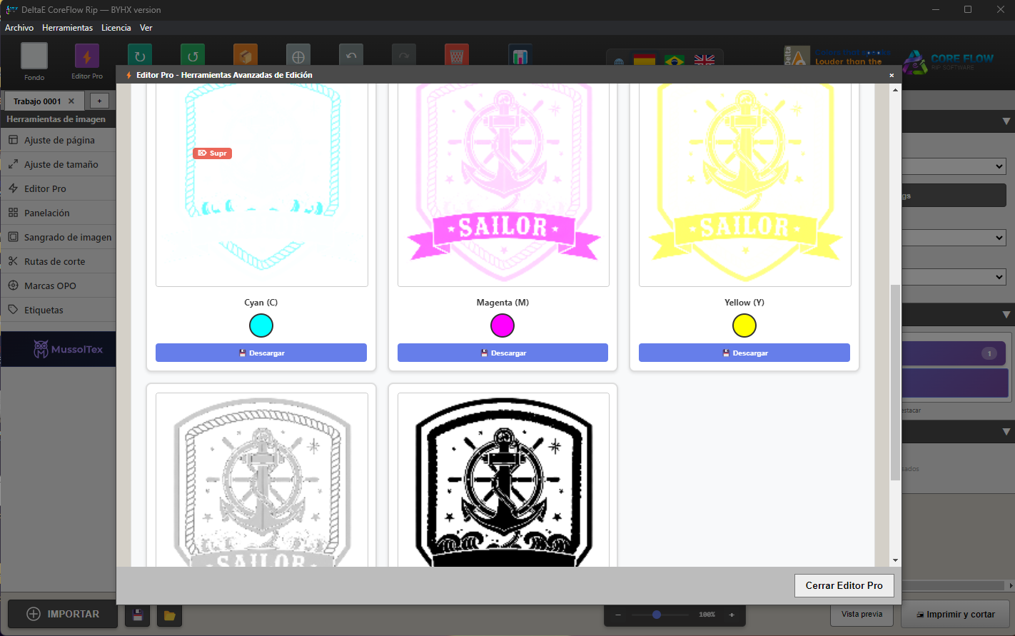 Professional Color Separation — CMYK+W